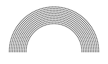 Hemicycle 871 koltuk - 11 sıra - 180 derece