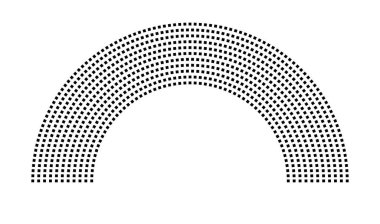 Hemicycle 872 koltuk - 11 sıra - 180 derece