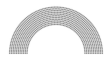 Hemicycle 875 koltuk - 11 sıra - 180 derece