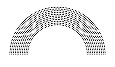 Hemicycle 877 koltuk - 11 sıra - 180 derece