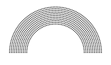 Hemicycle 878 koltuk - 11 sıra - 180 derece