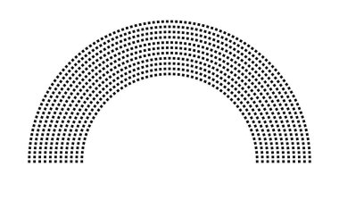 Hemicycle 879 koltuk - 11 sıra - 180 derece