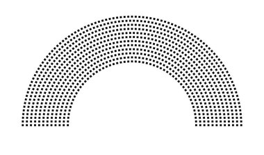 Hemicycle 893 koltuk - 12 sıra - 180 derece