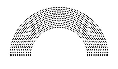 Hemicycle 894 koltuk - 12 sıra - 180 derece