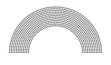 Hemicycle 895 koltuk - 12 sıra - 180 derece