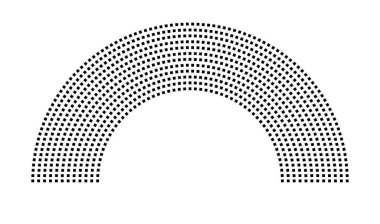 Hemicycle 899 koltuk - 12 sıra - 180 derece