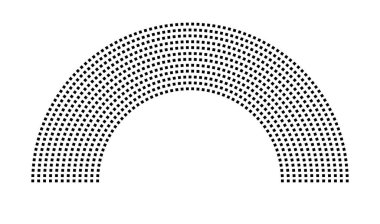 Hemicycle 900 koltuk - 12 sıra - 180 derece