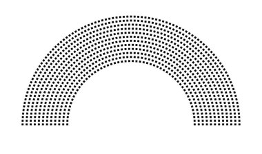 Hemicycle 902 koltuk - 12 sıra - 180 derece