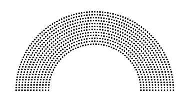 Hemicycle 903 koltuklar - 12 sıra - 180 derece