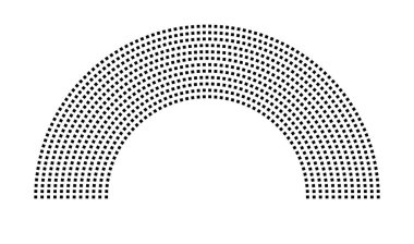 Hemicycle 907 koltuk - 12 sıra - 180 derece
