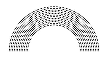 Hemicycle 912 koltuk - 12 sıra - 180 derece