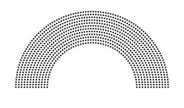 Hemicycle 913 koltuk - 12 sıra - 180 derece