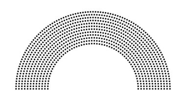Hemicycle 915 koltuk - 12 sıra - 180 derece