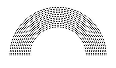 Hemicycle 916 koltuk - 12 sıra - 180 derece