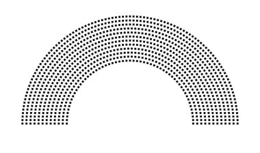 Hemicycle 921 koltuk - 12 sıra - 180 derece