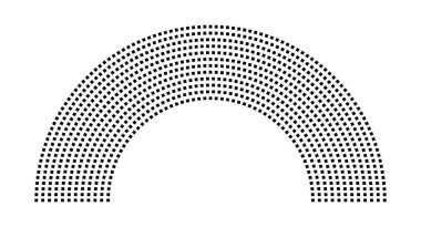 Hemicycle 922 koltuk - 12 sıra - 180 derece