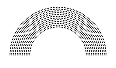 Hemicycle 924 koltuk - 12 sıra - 180 derece