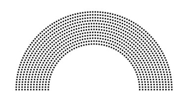 Hemicycle 927 koltuk - 12 sıra - 180 derece
