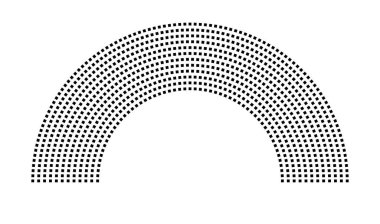 Hemicycle 928 koltuk - 12 sıra - 180 derece