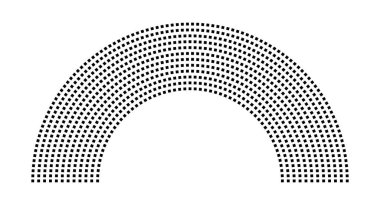 Hemicycle 932 koltuk - 12 sıra - 180 derece
