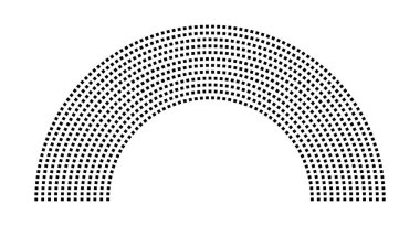 Hemicycle 934 koltuk - 12 sıra - 180 derece