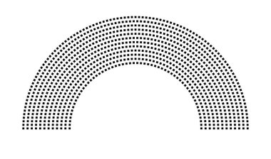 Hemicycle 935 koltuk - 12 sıra - 180 derece