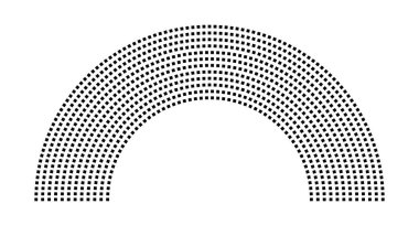 Hemicycle 939 koltuk - 12 sıra - 180 derece
