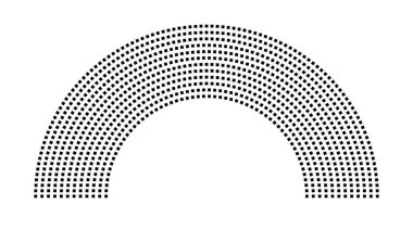 Hemicycle 941 koltuk - 12 sıra - 180 derece