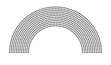 Hemicycle 942 koltuk - 12 sıra - 180 derece