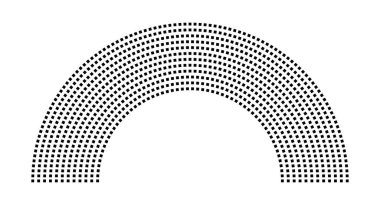Hemicycle 944 koltuk - 12 sıra - 180 derece