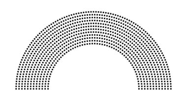 Hemicycle 947 koltuk - 12 sıra - 180 derece