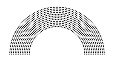 Hemicycle 949 koltuk - 12 sıra - 180 derece