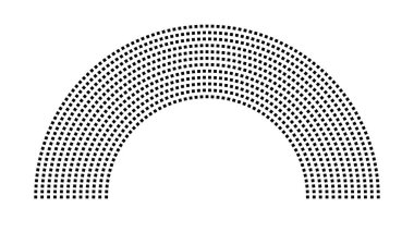Hemicycle 950 koltuk - 12 sıra - 180 derece