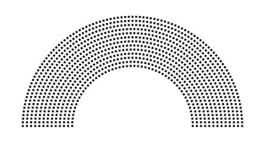 Hemicycle 953 koltuk - 13 sıra - 180 derece