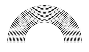 Hemicycle 955 koltuk - 13 sıra - 180 derece