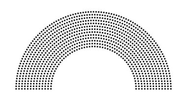 Hemicycle 961 koltuk - 13 sıra - 180 derece