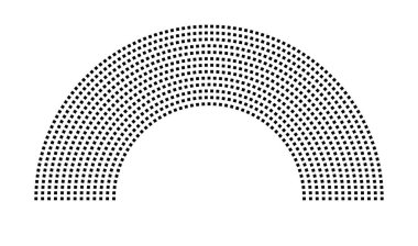 Hemicycle 963 koltuk - 13 sıra - 180 derece