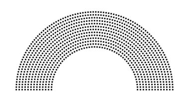 Hemicycle 966 koltuk - 13 sıra - 180 derece