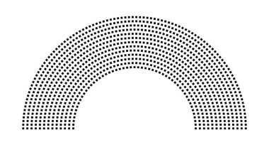 Hemicycle 967 koltuk - 13 sıra - 180 derece
