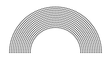 Hemicycle 964 koltuk - 13 sıra - 180 derece
