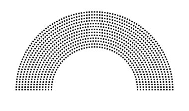 Hemicycle 969 koltuk - 13 sıra - 180 derece