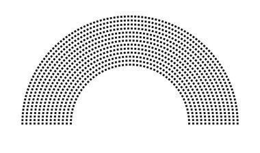 Hemicycle 980 koltuk - 13 sıra - 180 derece