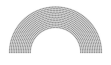 Hemicycle 981 koltuk - 13 sıra - 180 derece