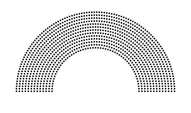 Hemicycle 1003 koltuk - 13 sıra - 180 derece