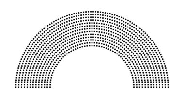Hemicycle 1004 koltuk - 13 sıra - 180 derece