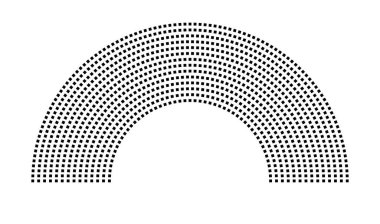 Hemicycle 1048 koltuk - 14 sıra - 180 derece