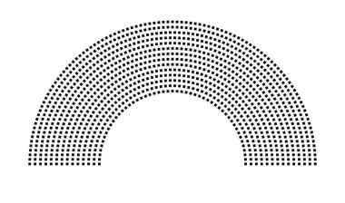 Hemicycle 1049 koltuk - 14 sıra - 180 derece
