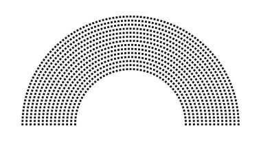 Hemicycle 1056 koltuk - 14 sıra - 180 derece