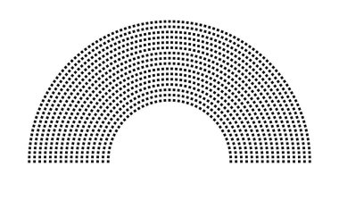 Hemicycle 1138 koltuk - 16 sıra - 180 derece