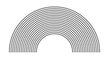 Hemicycle 1176 koltuk - 17 sıra - 180 derece